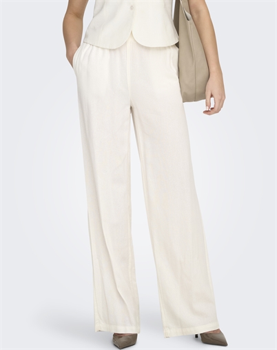 Only - ONLGoa Linen Pull-Up Bukser - Cloud Dancer